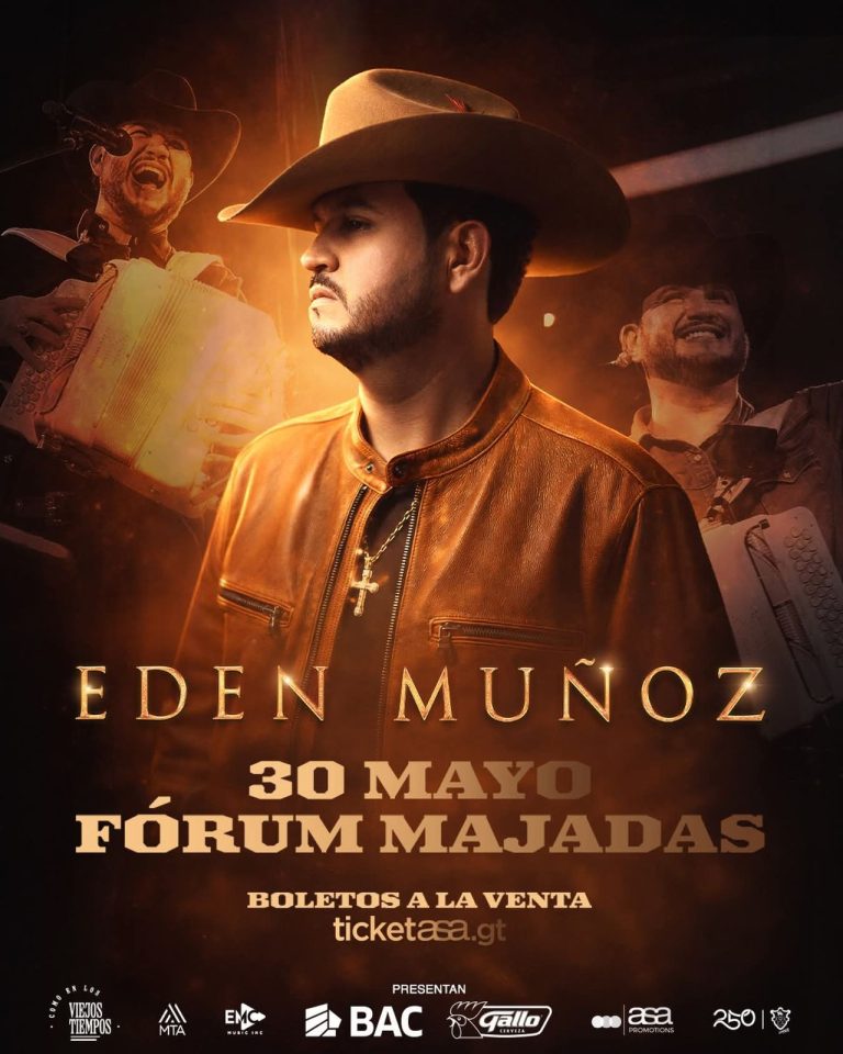 Edén Muñoz se presentara en Guatemala.